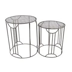 ΣΕΤ ΤΡΑΠΕΖΑΚΙΑ ΜΕΤΑΛΛΙΚΑ ΣΤΡΟΓΓΥΛΑ ΚΑΦΕ ΑΝΤΙΚΕ 48x57εκ /42x48εκ. ANKOR 814329