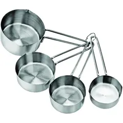 Σετ 4 μεζούρες φλυτζάνια μαγείρων INOX, 1/4+1/3+1/2+1 φλυτζάνια 4S-141400