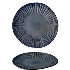 Πιάτο ρηχό, φ28.5cm, με reactive γυάλωμα, Σειρά StoneBlue, Q AUTHENTIC (τιμή για 6 τεμάχια) Stoneware QU83334