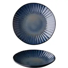Πιάτο κεραμικό Coupe, φ26.5cm, με reactive γυάλωμα, Σειρά StoneBlue, Q AUTHENTIC (τιμή για 4 τεμάχια) QU83358