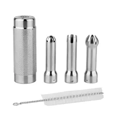 Σετ ανταλλακτιών Σιφόν, ΙΝΟΧ 18/10, Θήκη αμπούλας, 3 στόμια & βουρτσάκι CWD-SP4