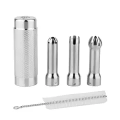 Σετ ανταλλακτιών Σιφόν, Θήκη αμπούλας Αλουμινίου, 3 ΙΝΟΧ στόμια 18/10 & βουρτσάκι CWD-SP3