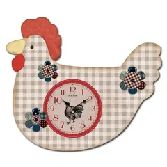 789023 Ρολοί ξύλινο σε σχήμα κοτούλας με σχέδια 25x35cm