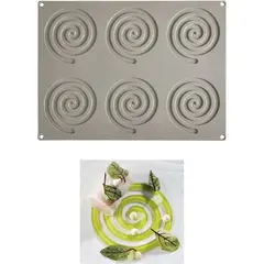 Αντικολλητικό καλούπι σιλικόνης GOURMET, 6 x Σπιράλ 11x12x0.35cm (15ml), Pavoni GG005S