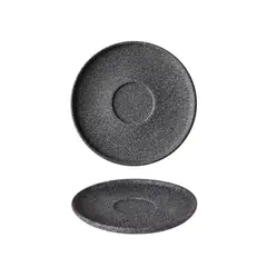 Πιατάκι πορσελάνης φ14, με πέτρινη υφή, GRANIT Ανθρακί, G.BENEDIKT (τιμή για 6 τεμάχια) G4Q1714