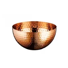 Μπωλ/Φρουτιέρα INOX, σε χρώμα χαλκού (copper), σφυρήλατη, φ15xΥ8cm, Leone P2119