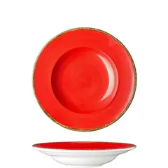Πιάτο Ζυμαρικών πορσελάνης 27cm, Κόκκινο, σειρά 360, LUKANDA (τιμή για 6 τεμάχια) 360D-PP-27