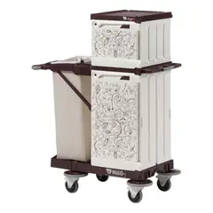 Καρότσι καμαριέρας πλαστικό (χωρίς σάκους) 2 ορόφων, με 2 πόρτες, TTS Cleaning MAGIC-ART-06/SAFETY