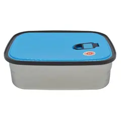 ΦΑΓΗΤΟΔΟΧΕΙΟ INOX ΜΕ ΜΠΛΕ ΠΛΑΣΤΙΚΟ ΚΑΠΑΚΙ 0,68lt 17x13x5 ANKOR 818624