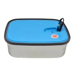 ΦΑΓΗΤΟΔΟΧΕΙΟ INOX 19x14x6 ΜΕ ΜΠΛΕ ΠΛΑΣΤΙΚΟ ΚΑΠΑΚΙ 1,25lt ANKOR 818648
