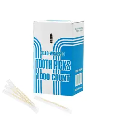 Οδοντογλυφίδες Πακέτο 1000 σε Ατομικό Σελοφάν. TPS/1000  (Η τιμή αφορά 5 Συσκευασίες των 1000 τεμαχίων)