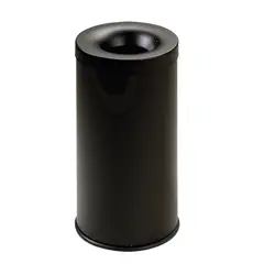 Κάδος Μεταλλικός με ανοιχτό Κάλυμμα, 75L, φ38xΥ75cm, Μαύρος, Stil-Casa Italy 542-N