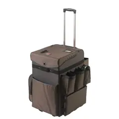 Τροχήλατο Υφασμάτινο Καρότσι/Βαλιτσάκι Καμαριέρας, Room service, 41.9x36.5x63.5cm, Trust TR.5081/BN