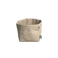 Ψωμιέρα αδιάβροχη & Δοχείο σερβιρίσματος, 14x15xΥ14cm, Κρεμ, 100% λινό ύφασμα, Dafne Design (τιμή για 2 τεμάχια) WT15LN