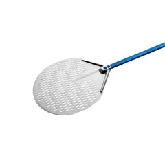 Φτυάρι Πίτσας διάτρητο φ36cm αλουμινίου, με μπλε κοντάρι 1.5m, GIMETAL A-37F/150