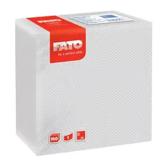 ΠΑΚΕΤΟ 100 Χαρτοπετσέτες 1Φ 33x33 λευκές Πολυτελείας, (τιμή για 3 πακέτα) FATO Ιταλίας 81370001