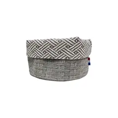 Ψωμιέρα Στρογγυλή φ15cm, ψάθα λευκό/μπεζ, από αλέκιαστη πλενόμενη δερματίνη, SONOLYS PSR-D15-SS-OSAC/ACBC