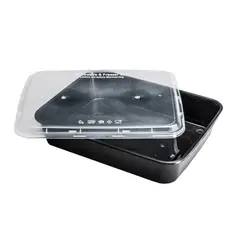 Σκεύος PP Μαύρο, Μερίδας Μεγάλο, 22,5x17x4cm, με Διαφανές Καπάκι PP (τιμή για 100 τεμάχια) BPP-N120G