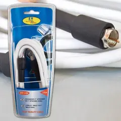 Καλωδίωση F αρσενικό - F αρσενικό 2.5m άσπρο FTT1-034