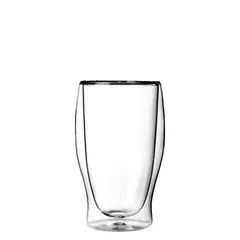 Γυάλινο ποτήρι καφέ, διπλών τοιχωμάτων 47cl, φ9x15cm, Luigi Bormioli (τιμή για 2 τεμάχια) DUOS/47CL