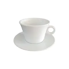 Φλυτζάνι Πορσελάνης 400cc & Πιατάκι, λευκά, σειρά OPTIK, LUKANDA (τιμή για 6 τεμάχια) CPS-P02-400