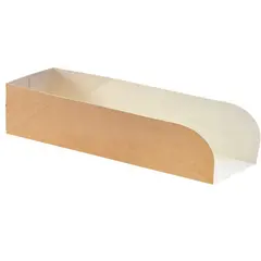 Χάρτινη Συσκευασία Βιοδιασπώμενη, Hot-Dog Maxi, χρώμα Kraft, 250x70x50mm 620-65 (Τιμη για 100 τεμ)