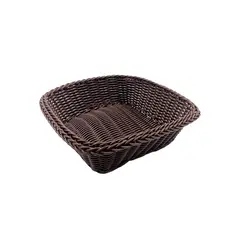 Ψωμιέρα/Καλάθι Rattan, τετράγωνο 24x24cm, καφέ σκούρο (Η τιμή αφορά 5 τεμάχια) RAT-N1132