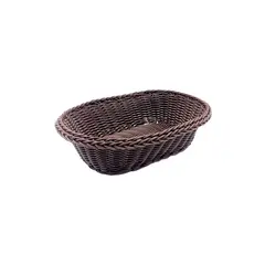 Ψωμιέρα/Καλάθι Rattan, οβάλ 24x16cm, καφέ σκούρο (Η τιμή αφορά 5 τεμάχια) RAT-N1112