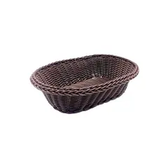 Ψωμιέρα/Καλάθι Rattan, οβάλ 26x20cm, καφέ σκούρο (Η τιμή αφορά 5 τεμάχια) RAT-N1122