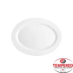 Πιατέλα Οπαλίνης Οβάλ 30 cm, Λευκή, Tempered, Σειρά Elba, CoK Spain (Η τιμή αφορά 12 τεμάχια) ELBA-OP-30