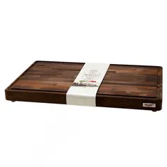 Πλάκα κοπής 45x30x4cm, καρυδιάς με αυλάκι & ποδαράκια, Vintage επεξεργασία 26362