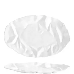 Πιάτο ρηχό πορσελάνης, οβάλ 38.1x24.4cm, Σειρά Rock Bianco, Feng (τιμή για 3 τεμάχια) H9653-N016