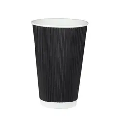 Χάρτινο Ποτήρι Ripple 475ml-16oz, διπλού τοιχώματος, ζεστών και κρύων.φ9x13cm (Η Τιμή Αφορά 100 τεμάχια)