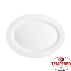 Πιατέλα Οπαλίνης Οβάλ 36 cm, Λευκή, Tempered, Σειρά Elba, CoK Spain (Η Τιμή Αφορά 12 τεμάχια) ELBA-OP-36