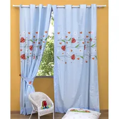 Παιδική Κουρτίνα 150x250h cm, με Τρουκς & Δέστρα Αριστερή, Πασχαλίτσα ZOU-BD-060