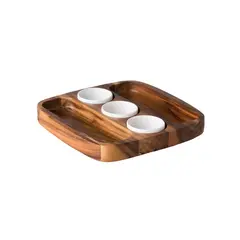 Δίσκος σερβιρίσματος ξύλινος, για Sandwich/Τορτίγια, 30x30x3.5cm, Style Point CB-44.4