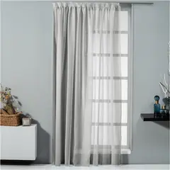 Κουρτίνα Dolly 300x270h cm, 75gsm, 100% polyester, γκρι, με τρέσα, Artisti Italiani AI-IR-11868