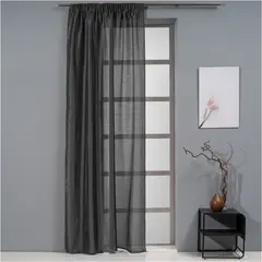 Κουρτίνα Τάφτας 140x270h cm, 90gsm, 100% polyester, γκρι, με τρέσα, Artisti Italiani AI-IR-11884