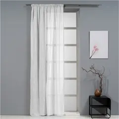 Κουρτίνα Hontona 140x270h cm, 200gsm, 100% polyester, λευκή, με τρέσα, Artisti Italiani AI-IR-11876