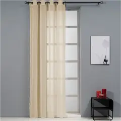 Κουρτίνα Polylinen 140x260h cm, 140gsm, 20/20/60% linen/cotton/pol., μπεζ, με τρουκς, Artisti Italiani AI-IR-11873