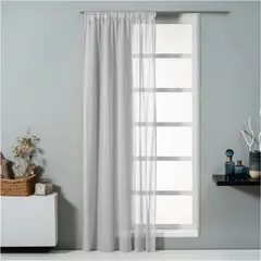Κουρτίνα Polylinen 140x270h cm, 140gsm, 20/20/60% linen/cotton/pol., γκρι, με τρέσα, Artisti Italiani AI-IR-11874