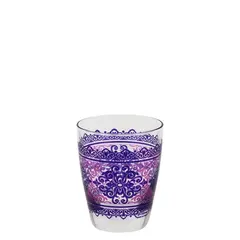 Γυάλινο ποτήρι 300cc, CHARME FUXIA, Cerve Φ8x9,8cm (τιμή για 3 τεμάχια) M64900