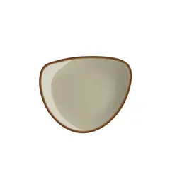 Πιάτο Ημικύκλιο πορσελάνης, 23cm, Γκρίζο-Μπεζ με ρίγα, σειρά OPERA, LUKANDA LOP76-HM-23