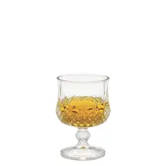 Γυάλινο Ποτήρι Σκαλιστό, Κολωνάτο κοντό. 19cl, φ7.5x11.6cm (τιμή για 12 τεμάχια) LOXAN/19CL