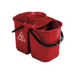 Κουβάς Διπλός, 6+8lt, με στίφτη, 44x28x28cm, κόκκινος, TTS Cleaning TTS.00005250
