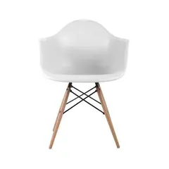 (MinQty) Z.EM129,1 ALEA Wood πολυθρόνα Ξύλο/Πολυπροπυλένιο Λευκό (Τιμή για 4 τεμάχια)