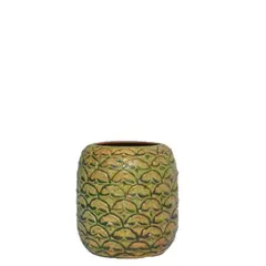 Κεραμική Κούπα Tiki 52cl, φ9x11cm, ανανάς, πράσινο-καφέ, Ελληνικής κατασκευής. PINEAPPLE-52/GN