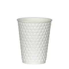 Premium Χάρτινο Ποτήρι 355ml-12oz, διπλού τοιχώματος, λευκό. BUBBLE-12/WH (Τιμή για 100 τεμάχια)