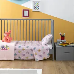 Σετ Σεντόνια Κούνιας, 120x160cm & Μαξιλαροθήκη 30x40cm, 100% βαμβάκι, 200 κλωστές, Πεταλούδα ZOU-BD-004 [(το σετ περιλαμβάνει 1 κατωσέντονο,1 πανωσέντονο  και 1 μαξιλαροθήκη)