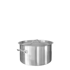 Χύτρα INOX ρηχή, με καπάκι, φ30xΥ21cm, (16Lt) SD13021